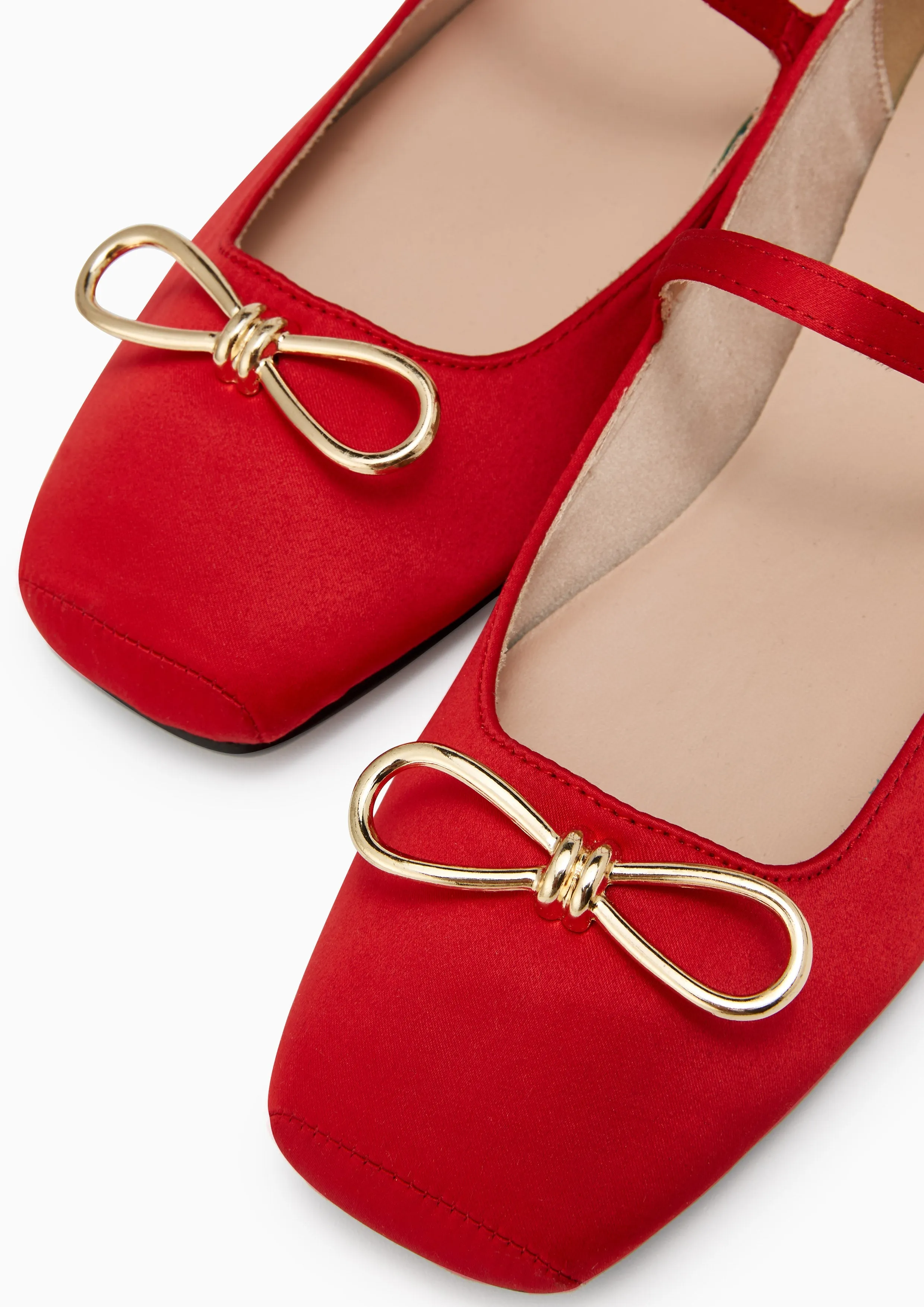 Harlow Flat Mary Janes Red