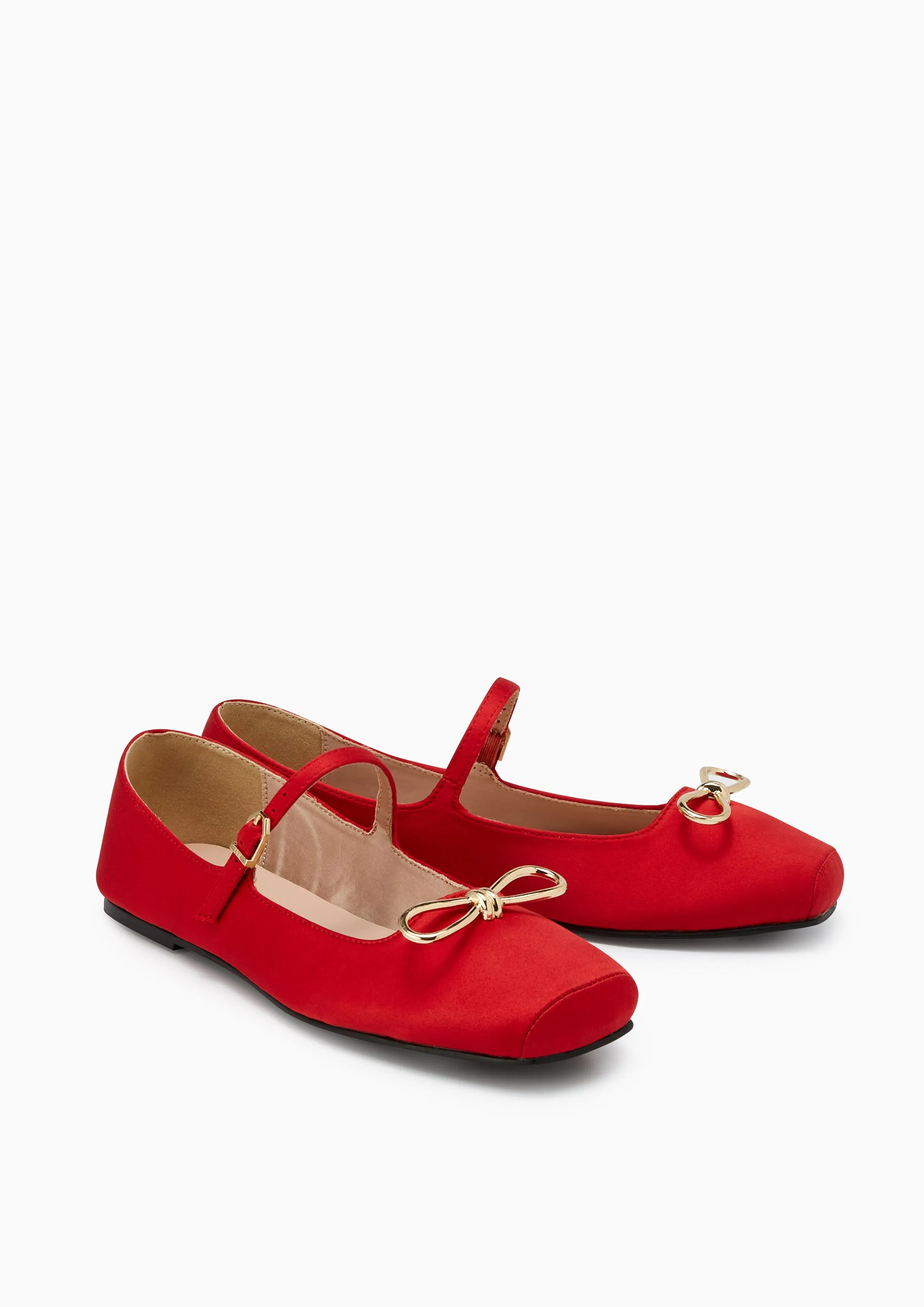 Harlow Flat Mary Janes Red