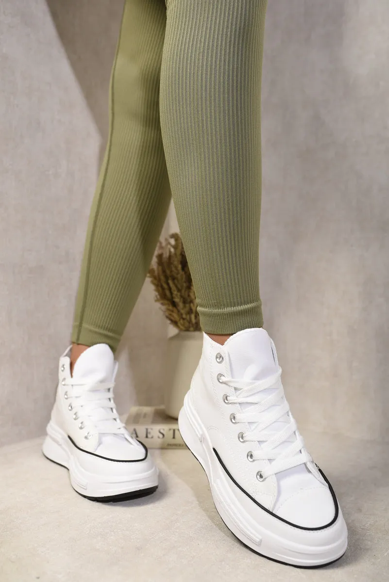 High Top Platform Lace Up Chunky Trainers