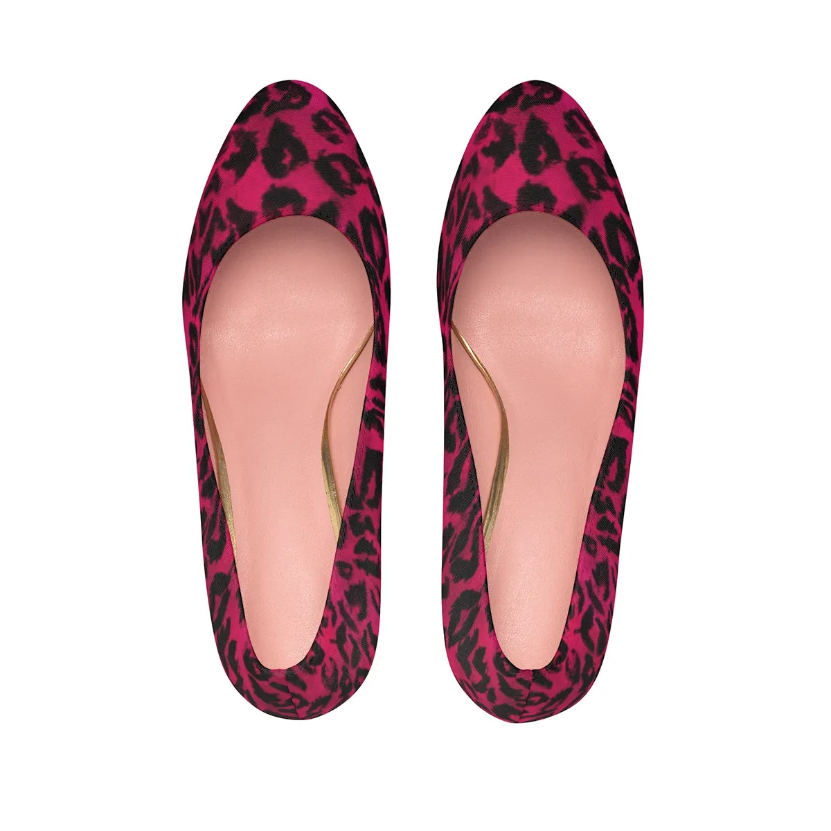 Hot Pink Leopard Heels, Animal Print Women's Platform Heels Pumps Shoes (US Size: 5-11)