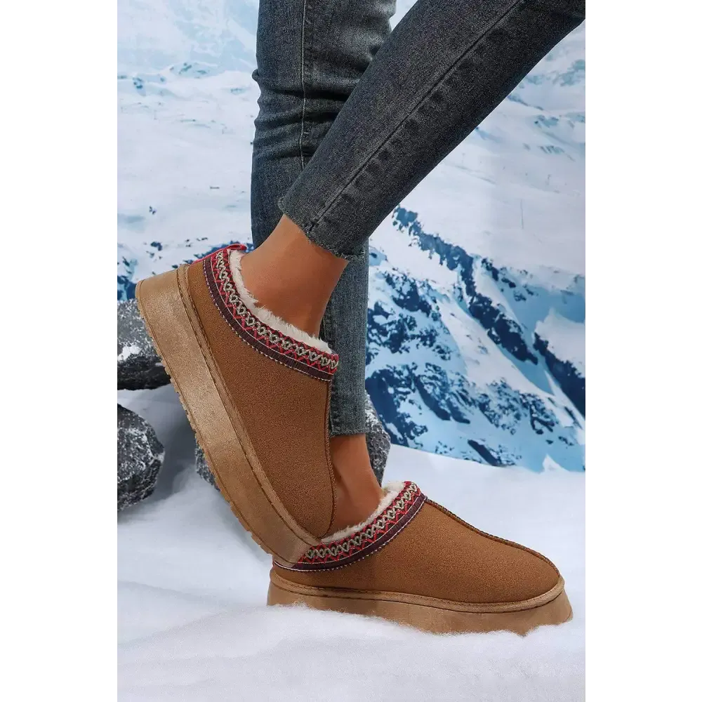 Indulge in Luxury Fashion for Women with Cozy Chestnut Suede Flats