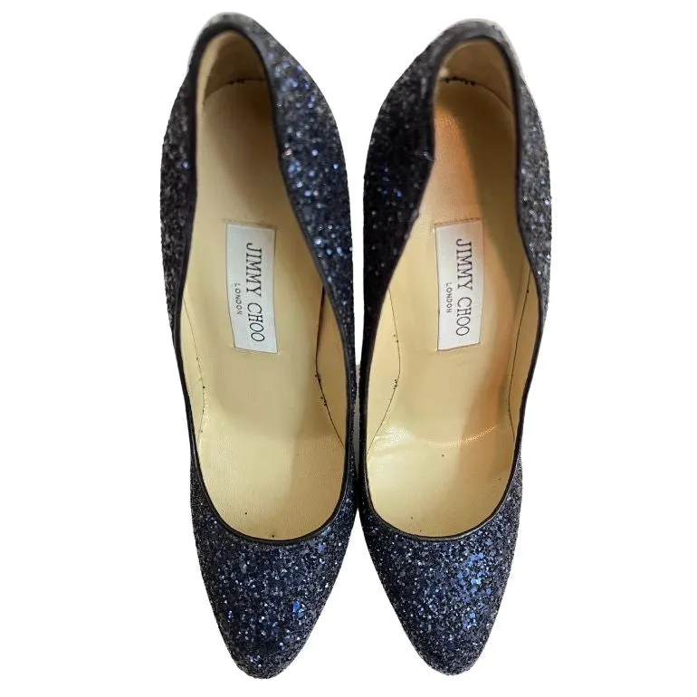 Jimmy Choo Romy 85 Glitter Pumps