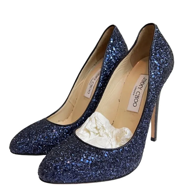 Jimmy Choo Romy 85 Glitter Pumps