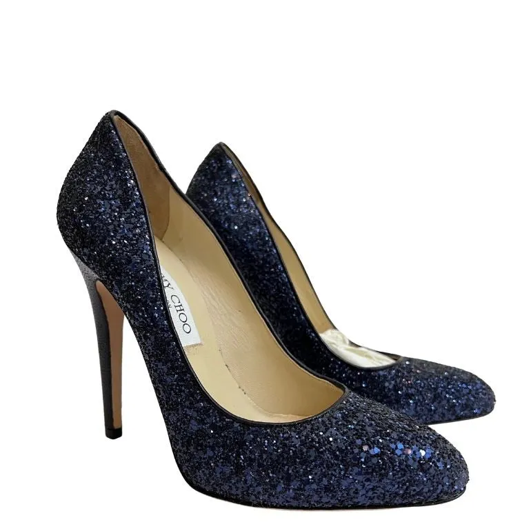 Jimmy Choo Romy 85 Glitter Pumps