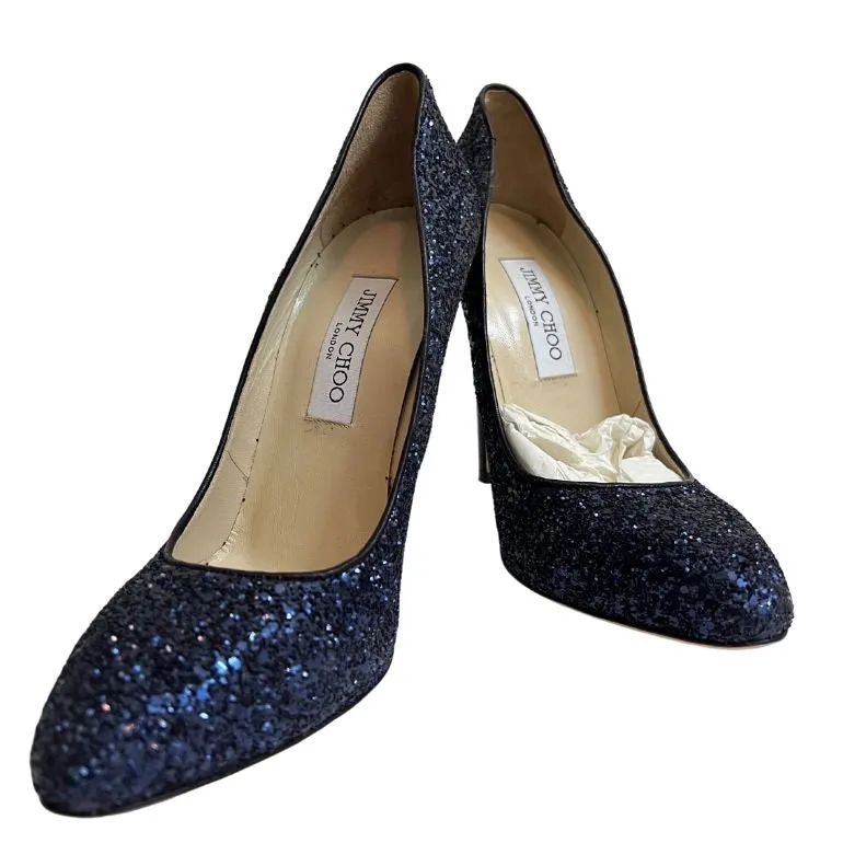 Jimmy Choo Romy 85 Glitter Pumps