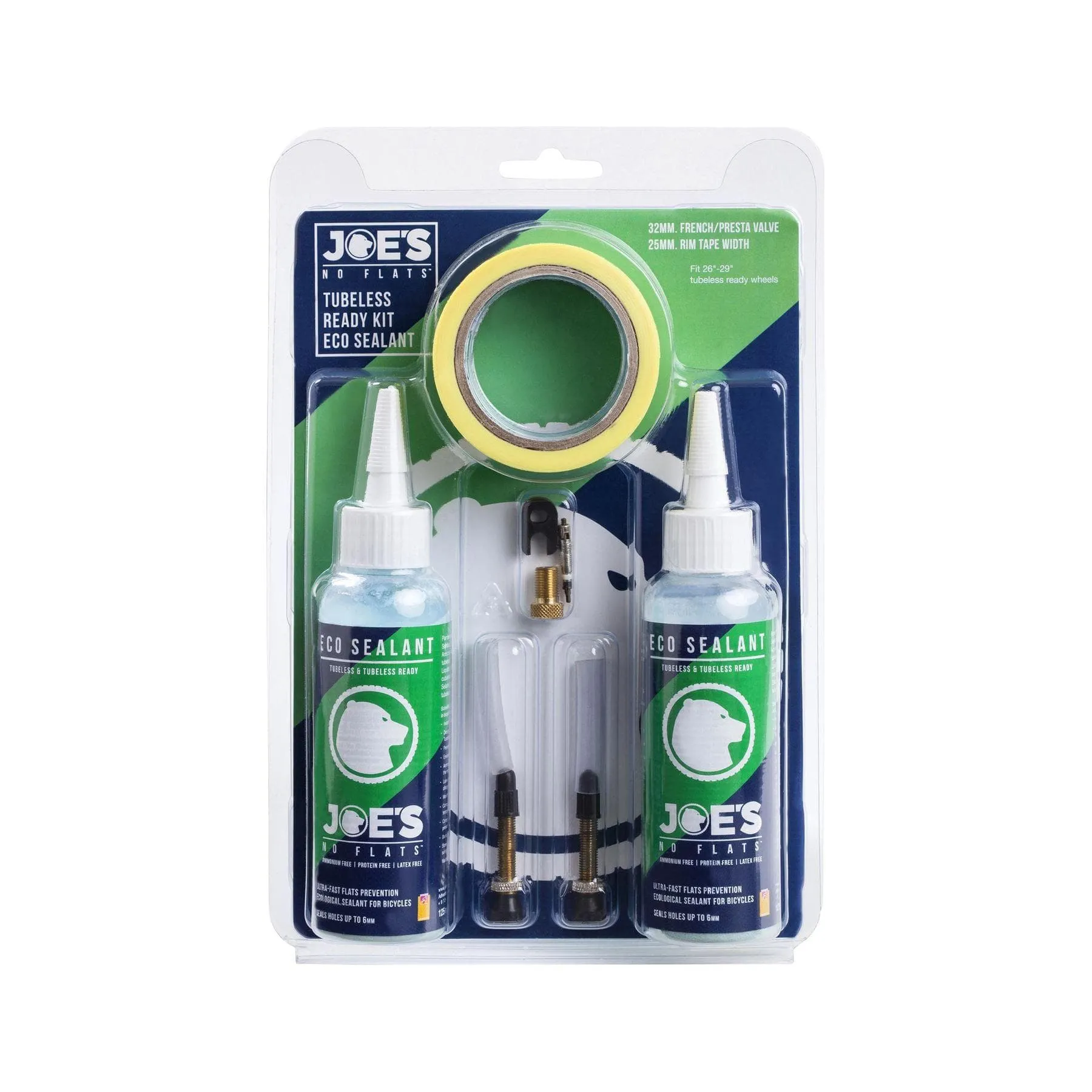 Joe'S No Flats Tubeless Ready Kit (Eco Sealant):  32Mm / 21Mm