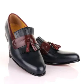 John Mendson Welted Crafted Blue and Brown tassel Loafers Shoe