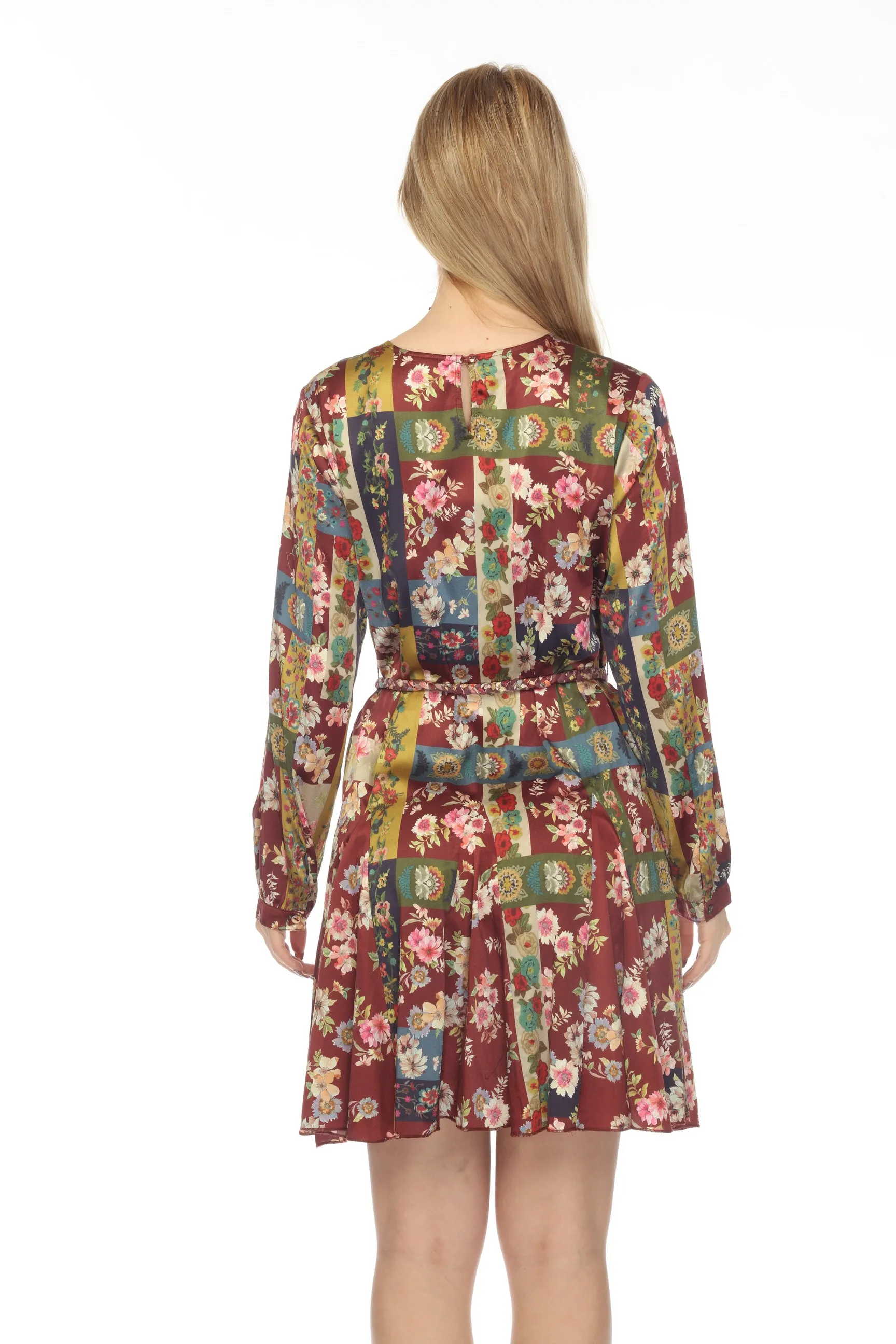 Johnny Was Laurie Pippa Silk Floral Belted Mini Dress Boho Chic C33822A8