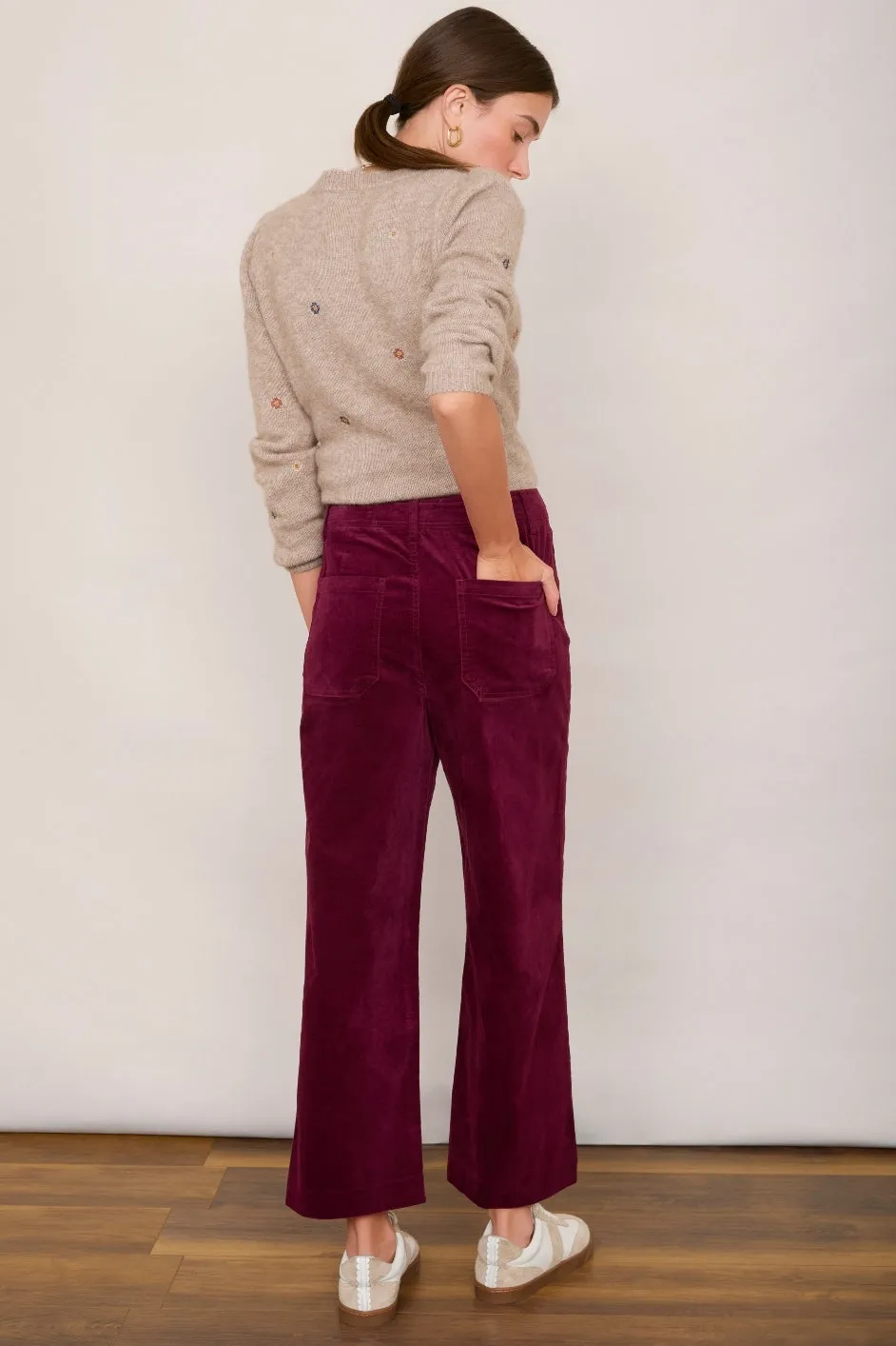 Jules Velvet Trouser - Raspberry