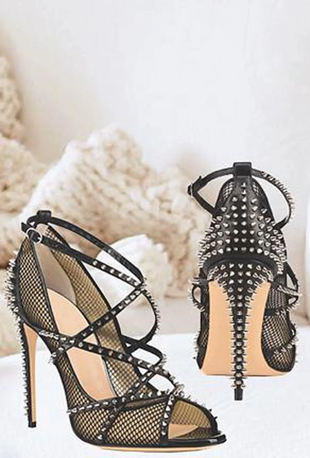 KISHA - MESH STUDROCK HEELS