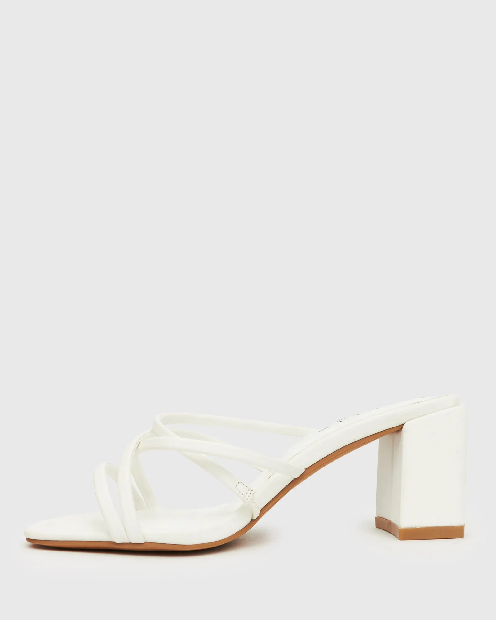 LARVA Block Heel Strappy Mules