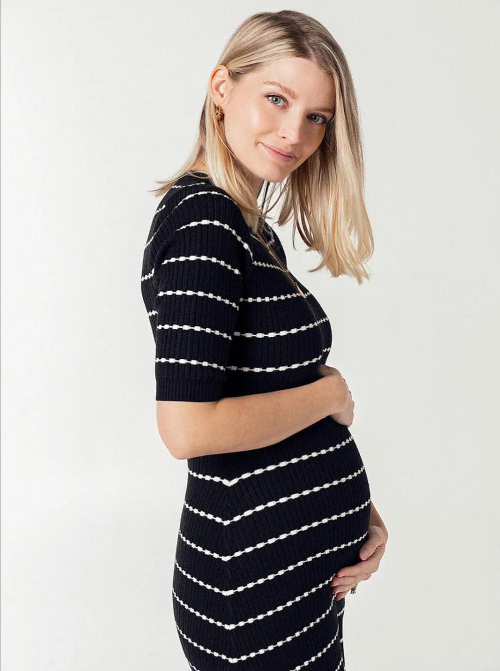 Louie Striped Knit Maternity & Mama Dress