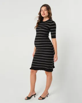 Louie Striped Knit Maternity & Nursing Dress