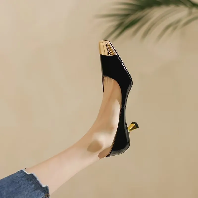 LuxLeather Chic Square Toe Pumps