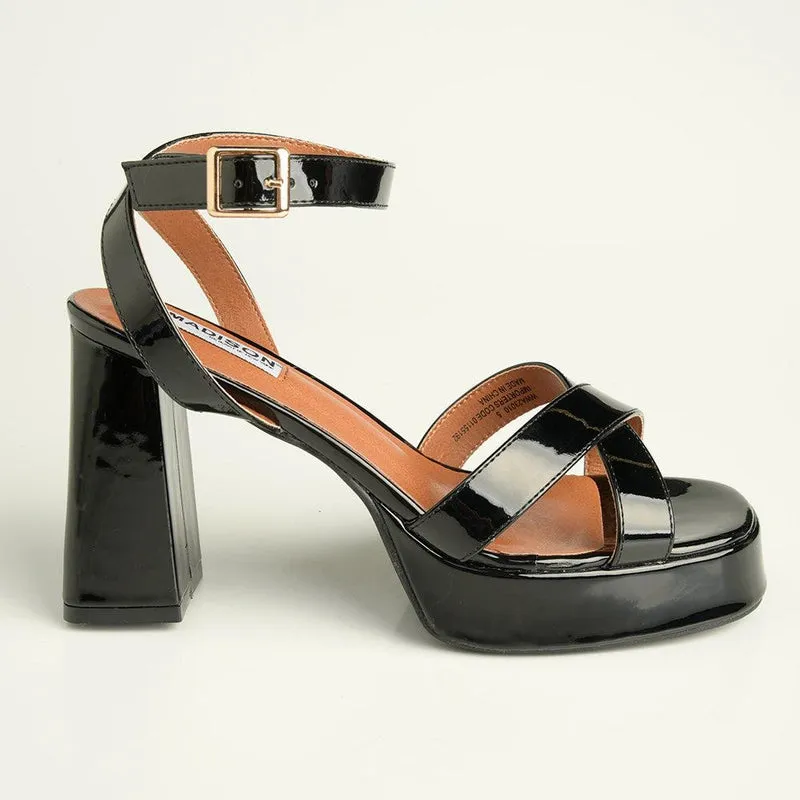 Madison Lesi Platform Block Heel - Black