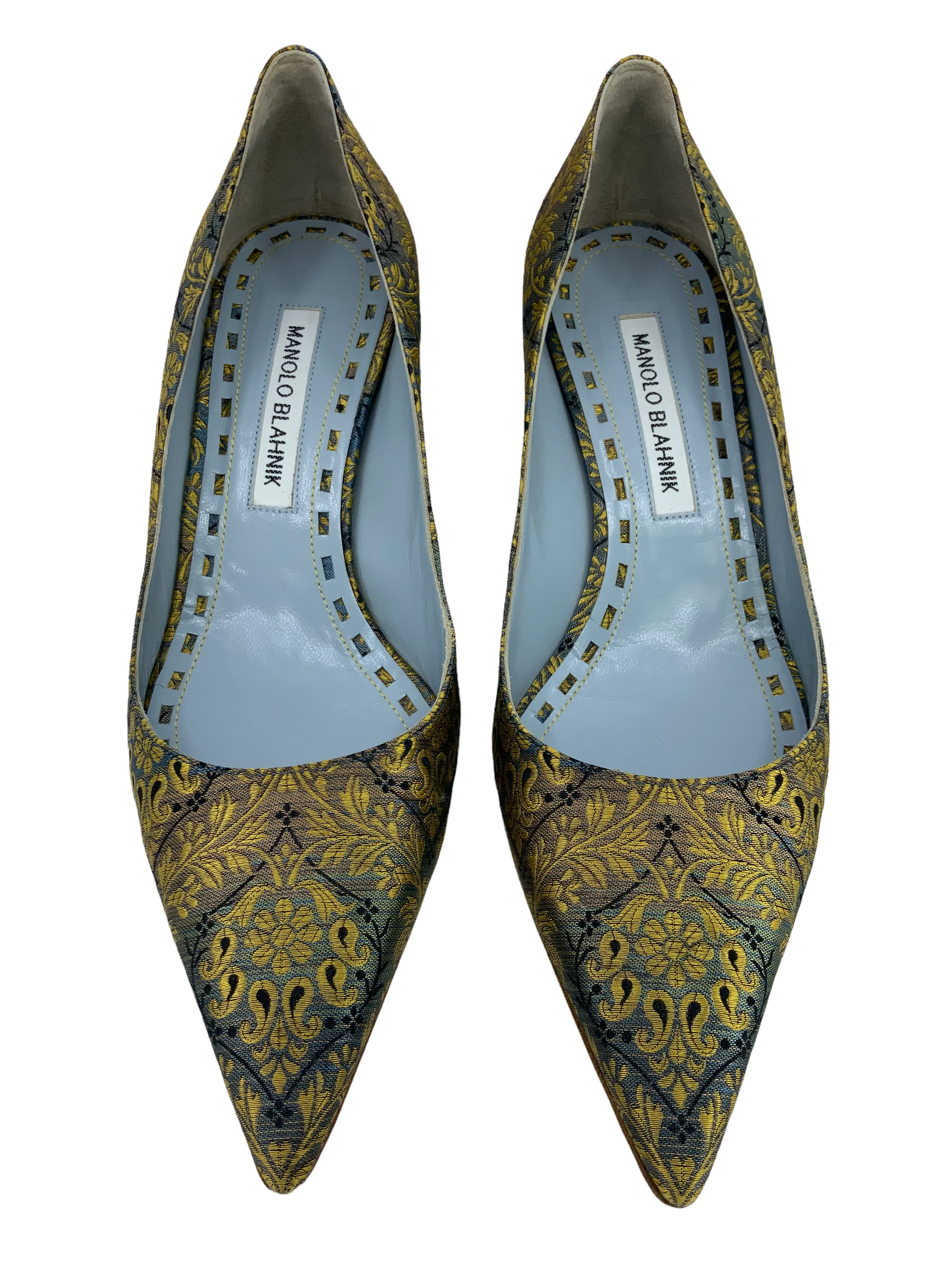 Manolo Blahnik Paisley Satin Tradimod Pumps Size 8