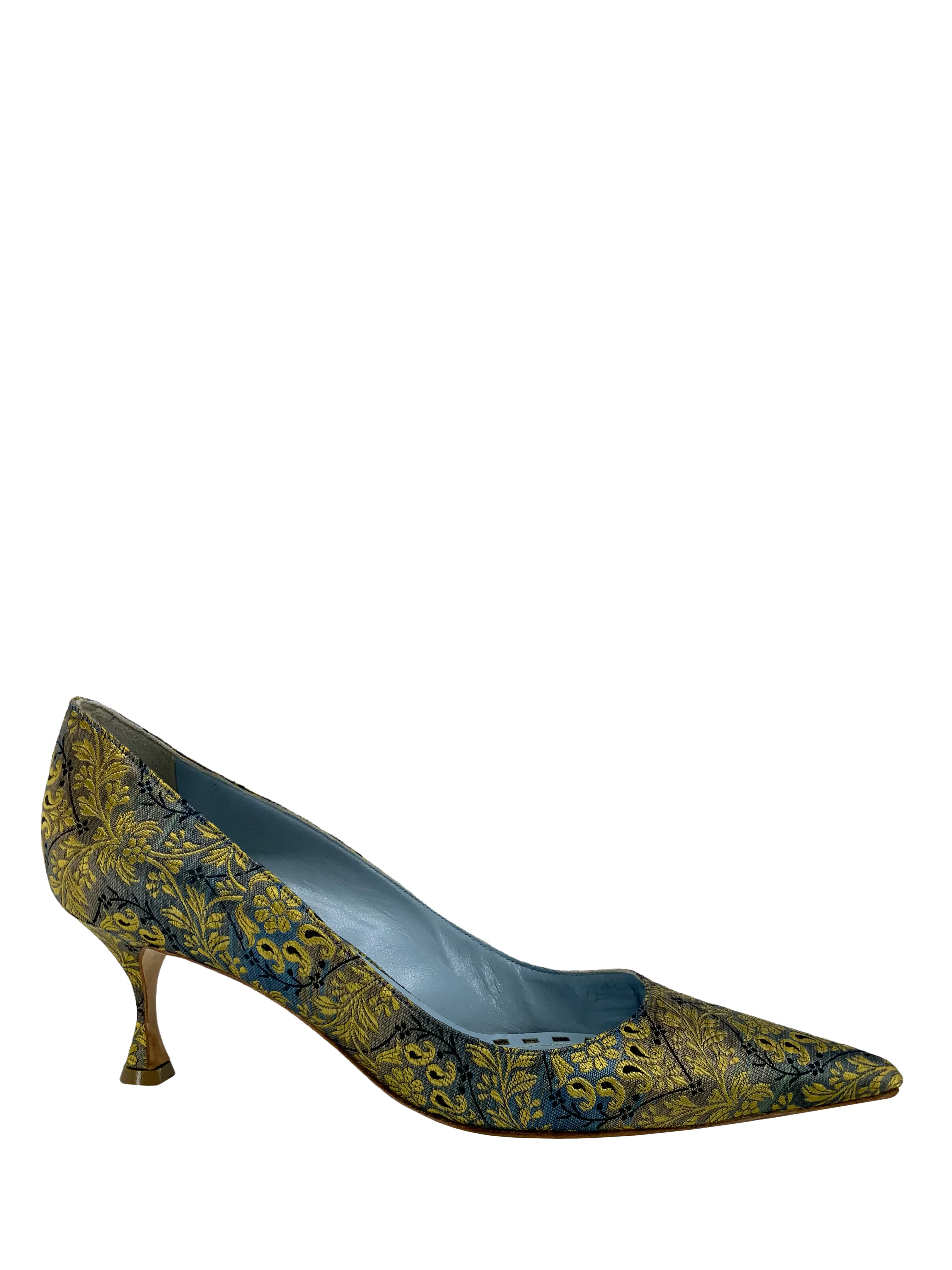 Manolo Blahnik Paisley Satin Tradimod Pumps Size 8