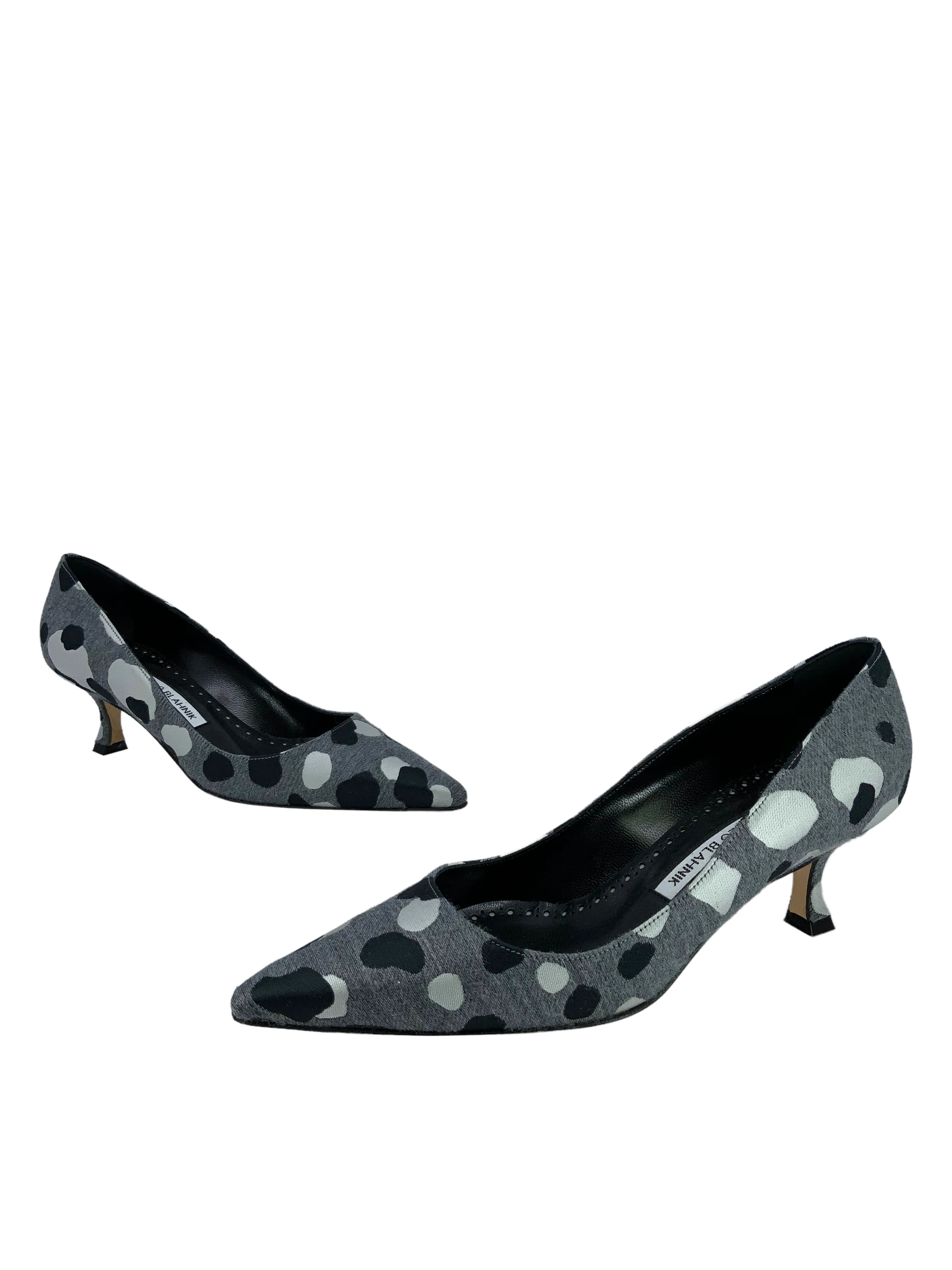 Manolo Blahnik Polka Dot Fabric Pumps Size 7.5