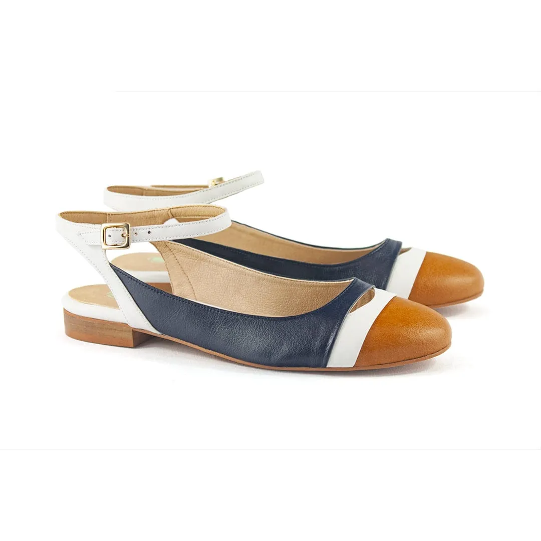 Mariola Vegan Corn Leather Slingback Pumps | Navy