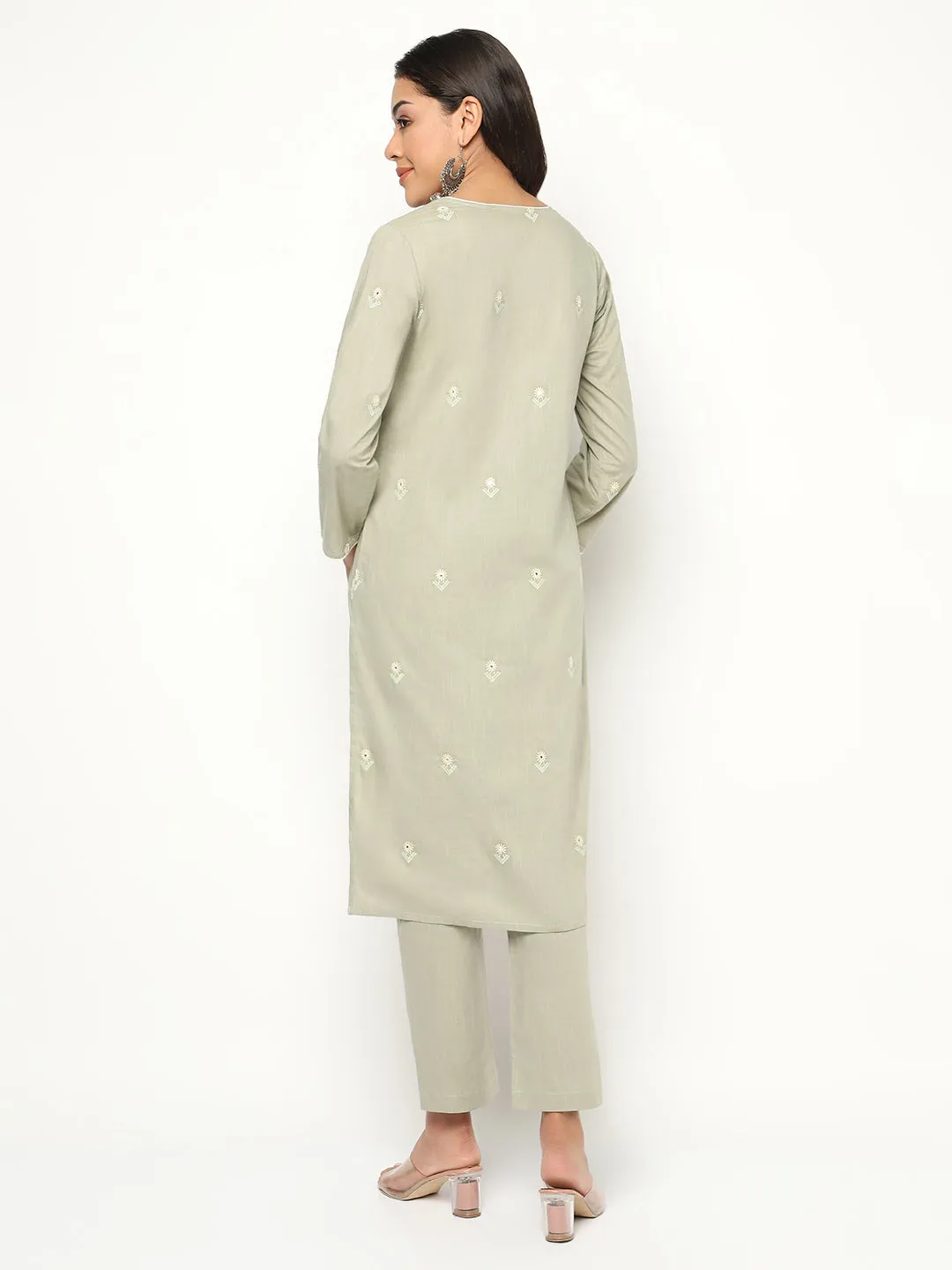 Mint Cream Kurta Set