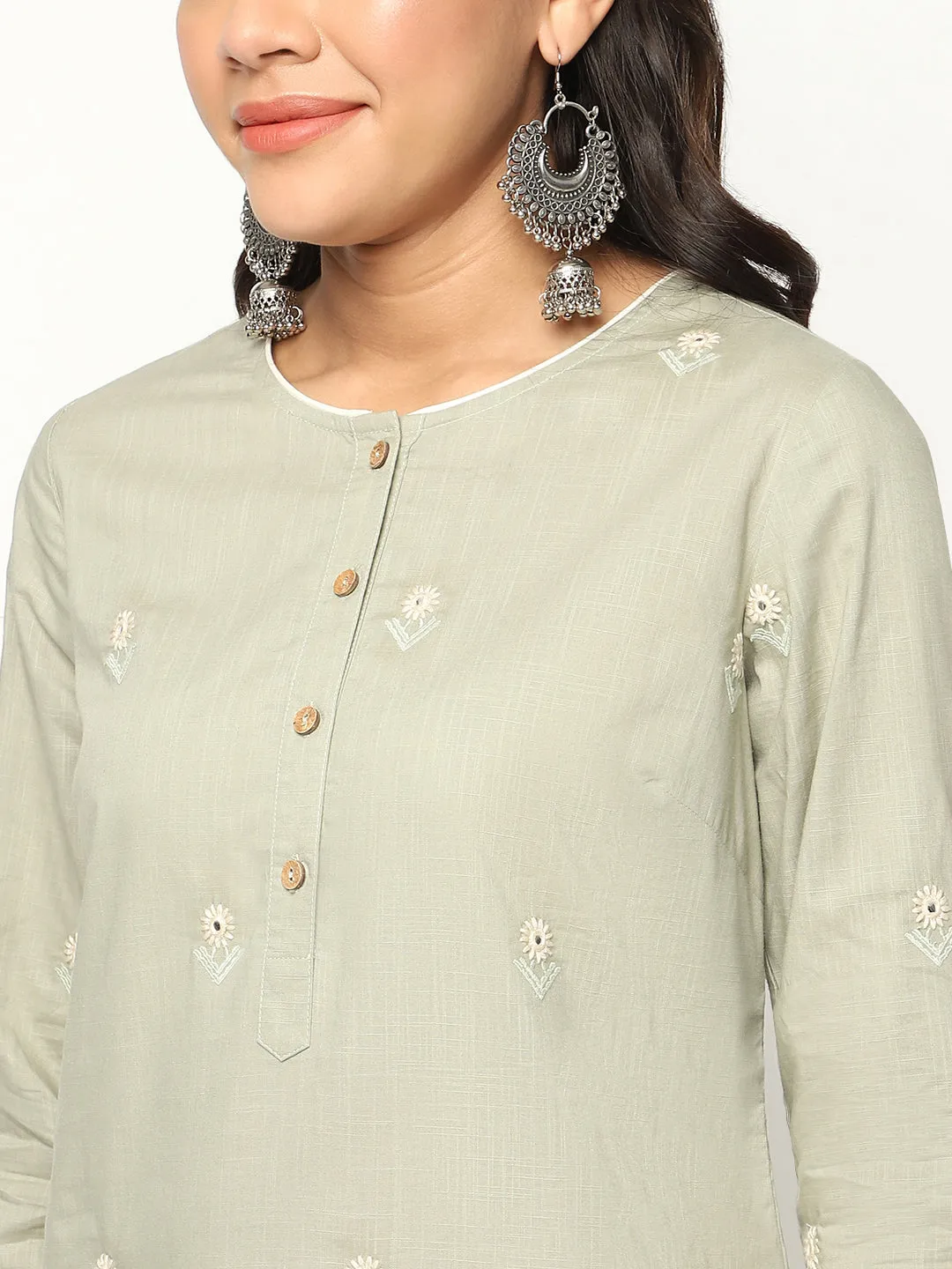 Mint Cream Kurta Set