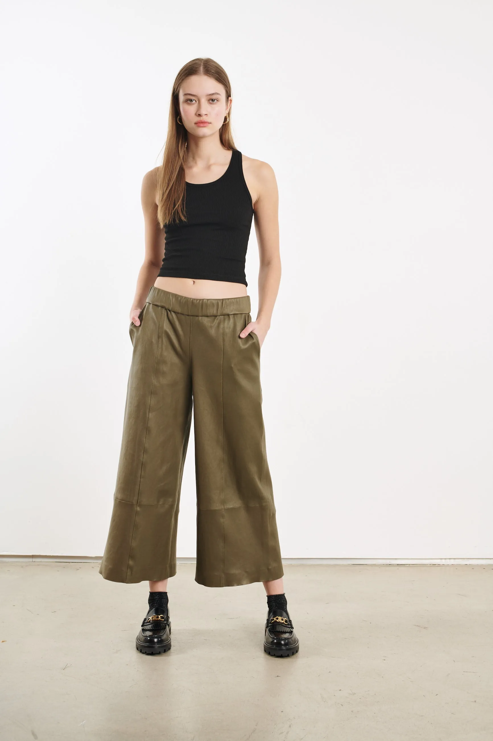 Moss Leather Culotte