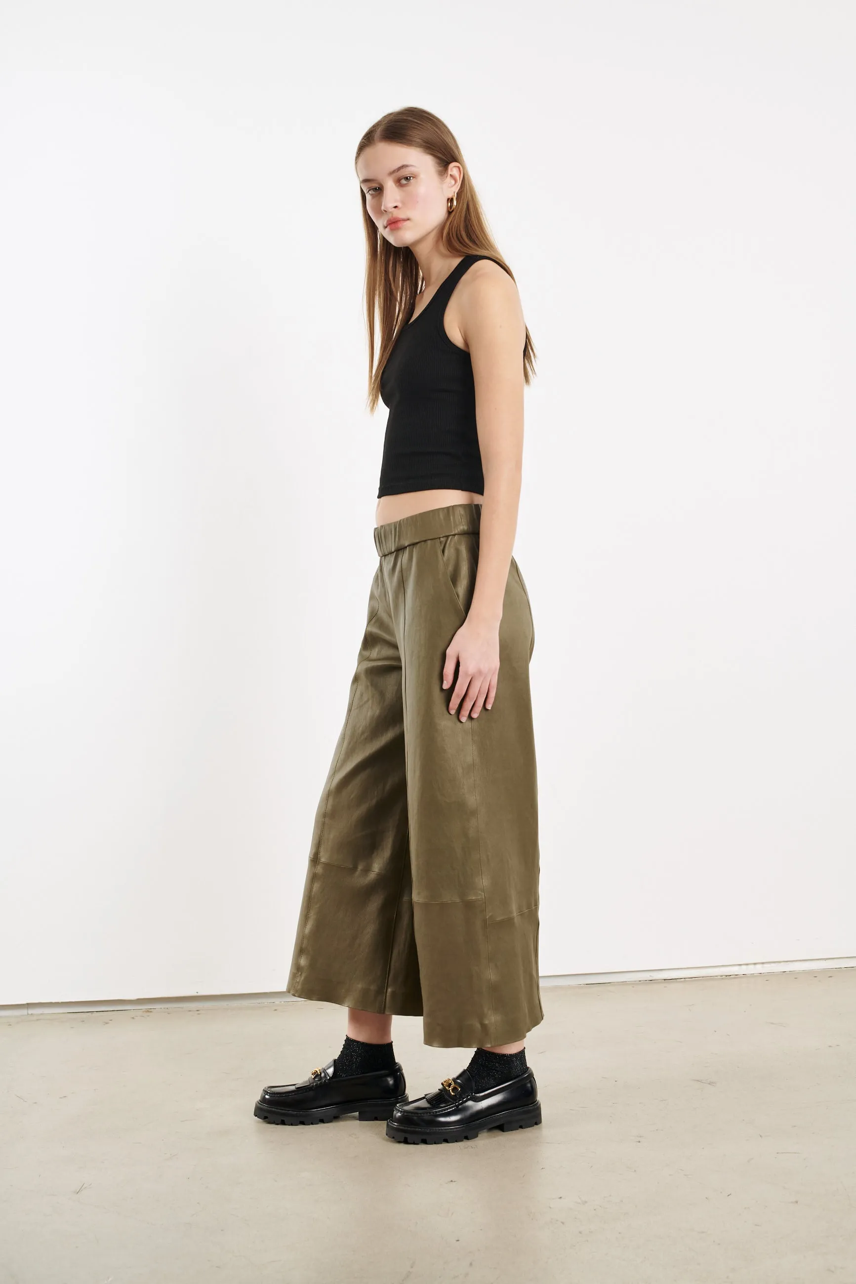 Moss Leather Culotte