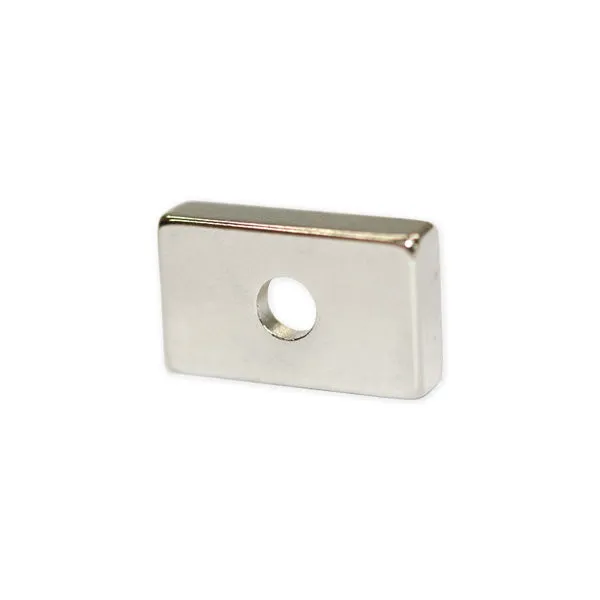 Neodymium Block Magnet - 20mm x 12mm x 5mm | Countersunk 5mm-10mm hole