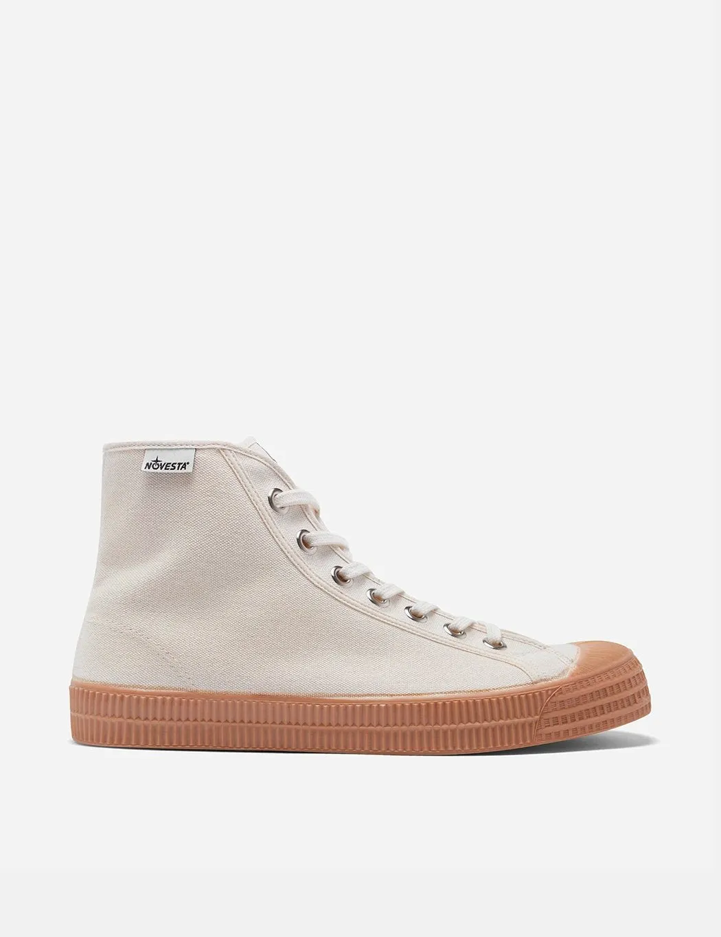 Novesta Star Dribble Hi Trainers (Canvas) - Beige/Gum