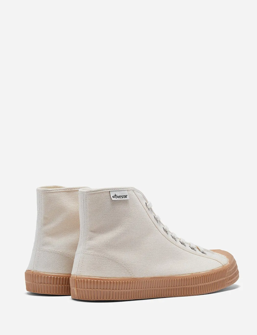 Novesta Star Dribble Hi Trainers (Canvas) - Beige/Gum