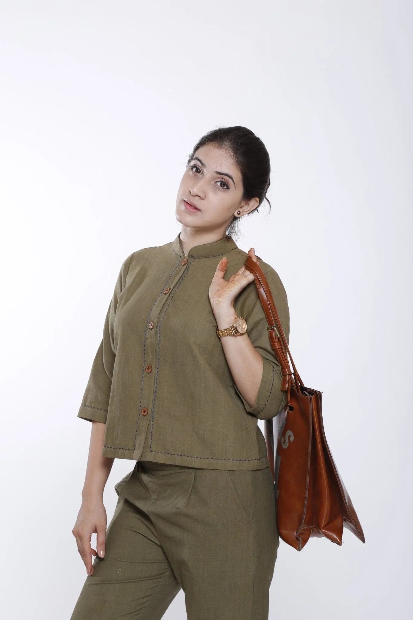 Olive Green Women Co-Ord Set