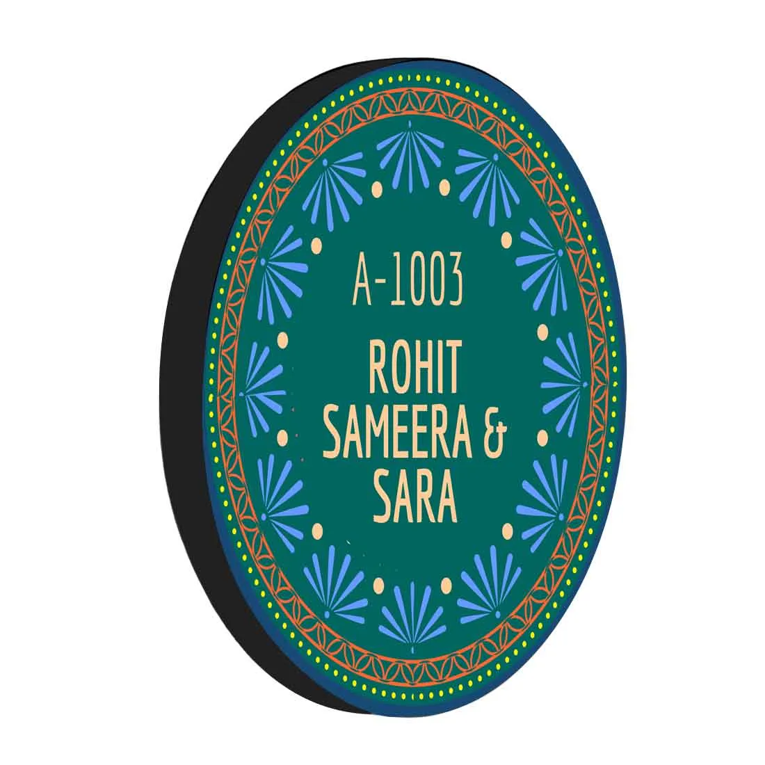 Personalised Door Name Plates for Home Office & Flats -  Ethnic Green