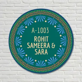 Personalised Door Name Plates for Home Office & Flats -  Ethnic Green