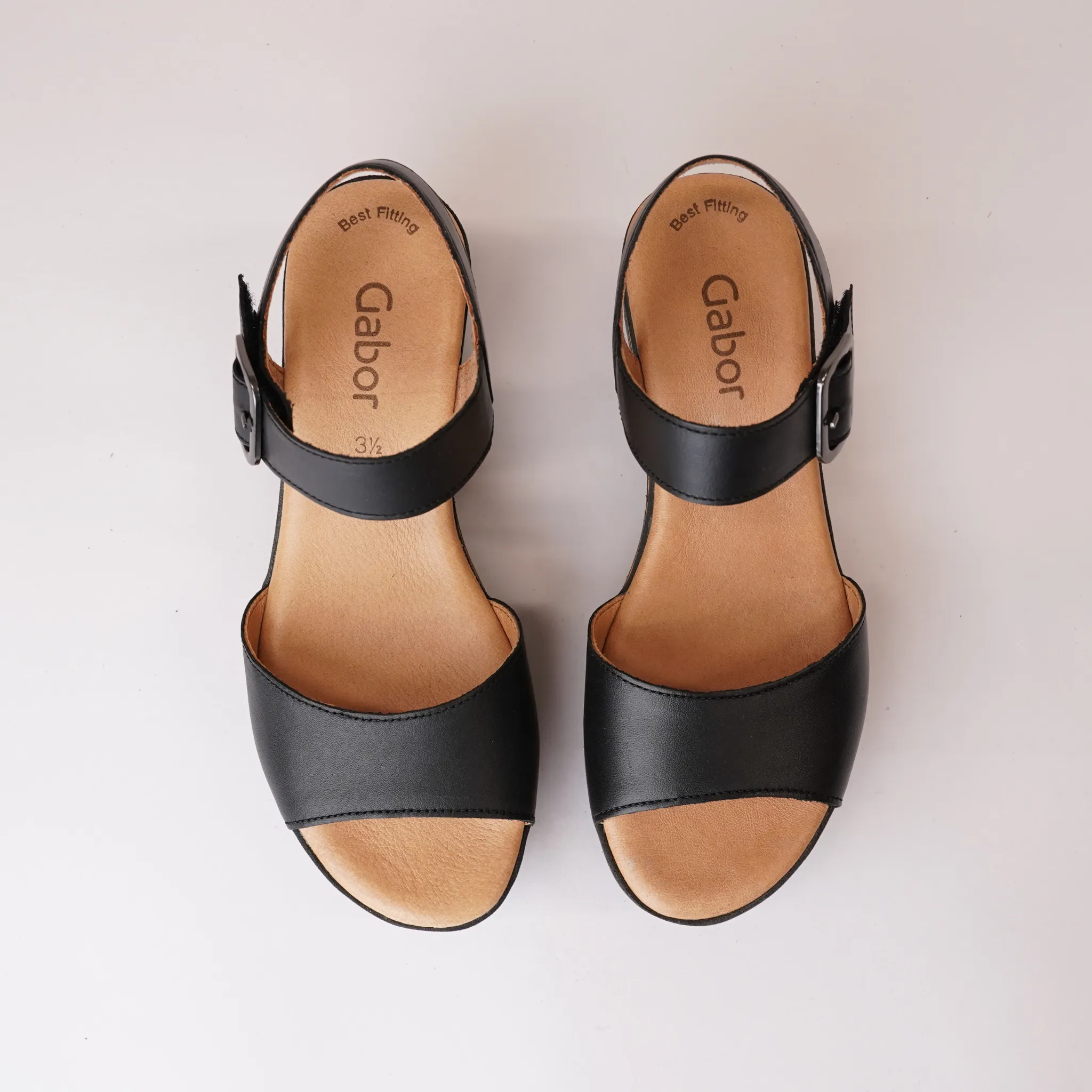 Pina Black Leather Sandals