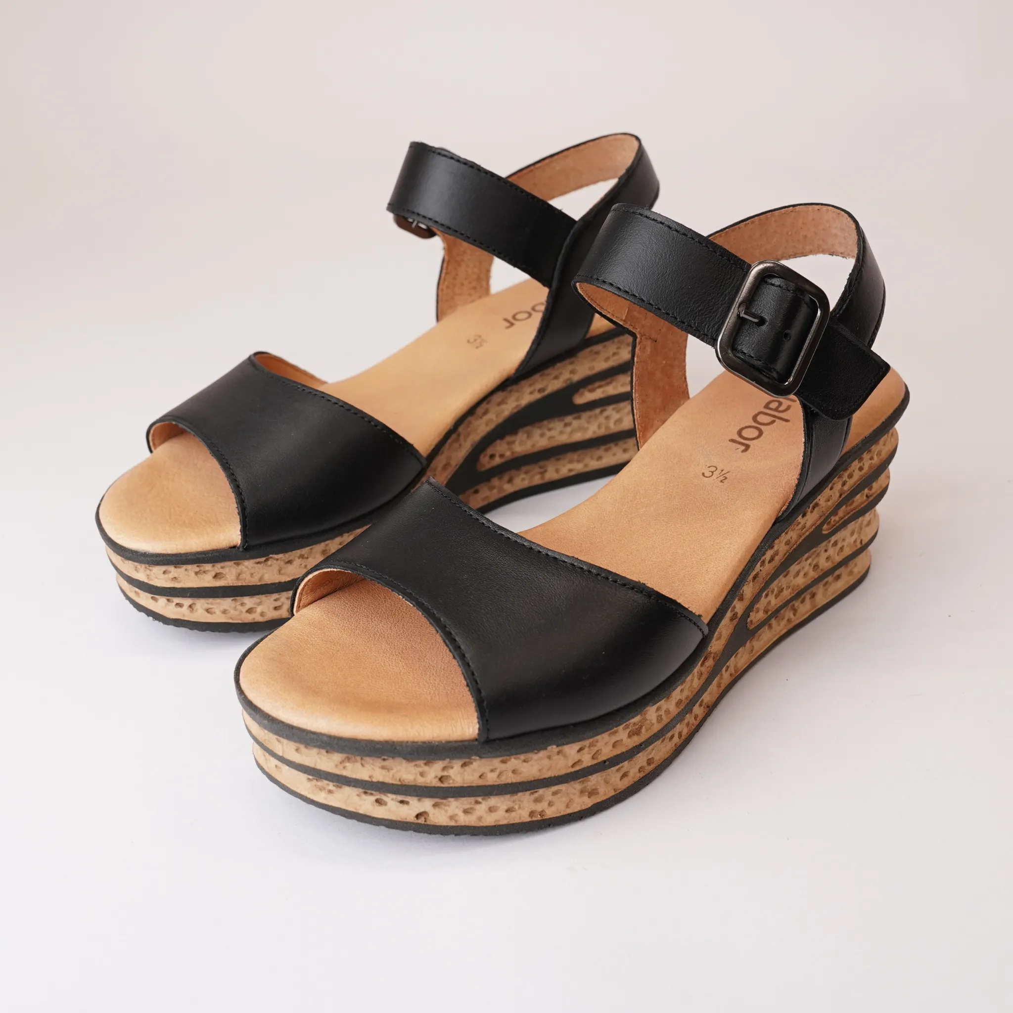 Pina Black Leather Sandals