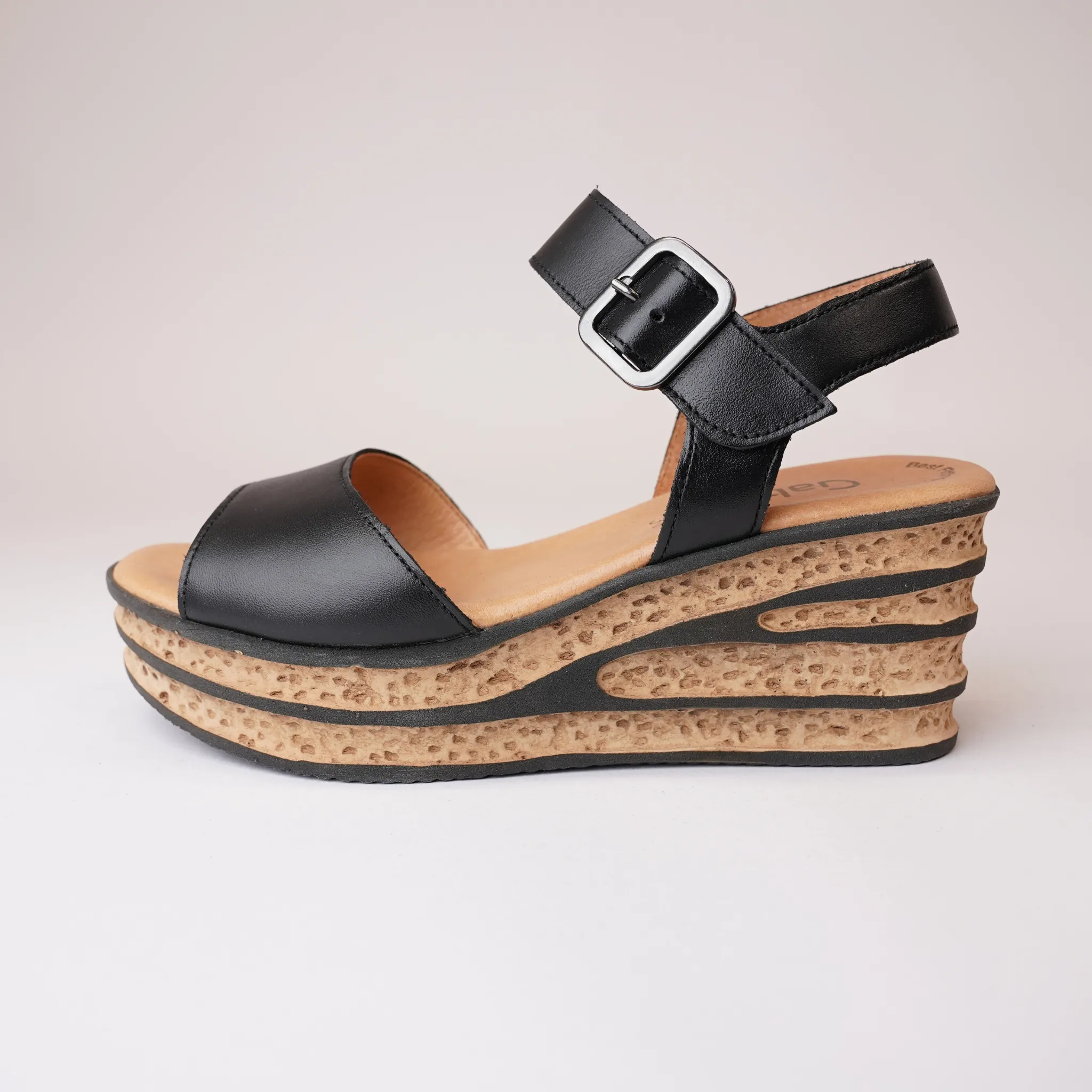 Pina Black Leather Sandals