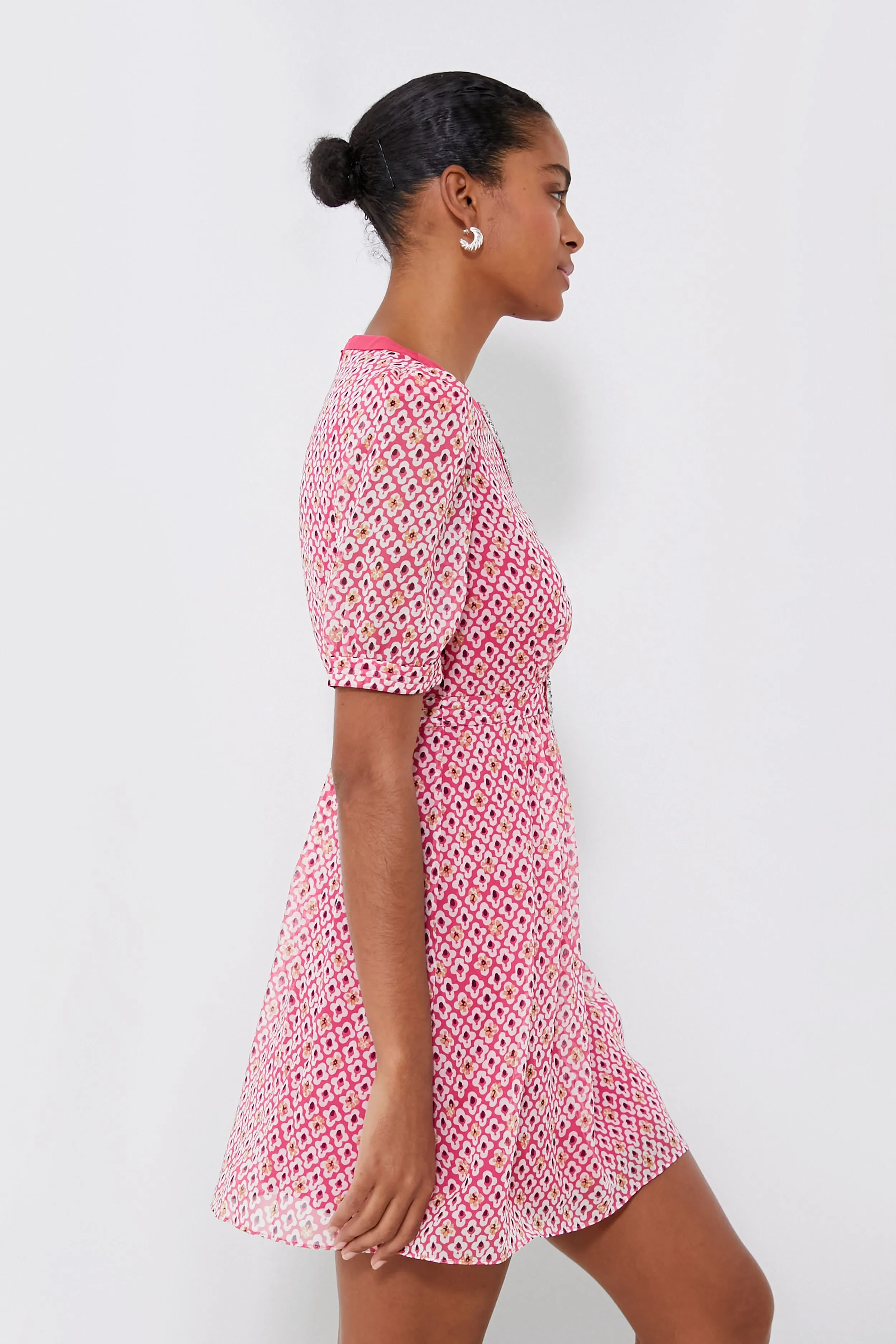 Pink Indian Block Jamie Short Dress