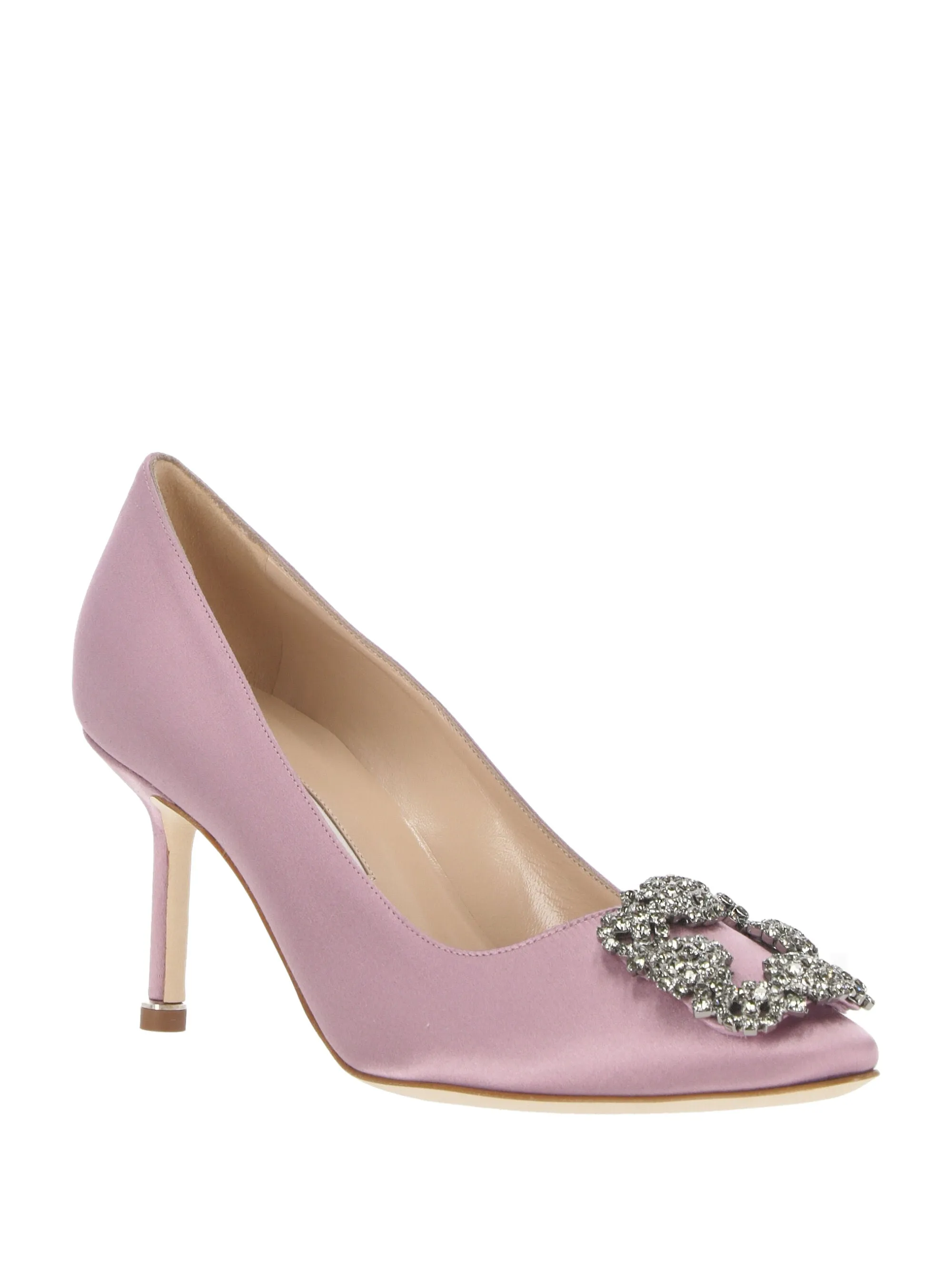 Pink Satin High Heel Pumps