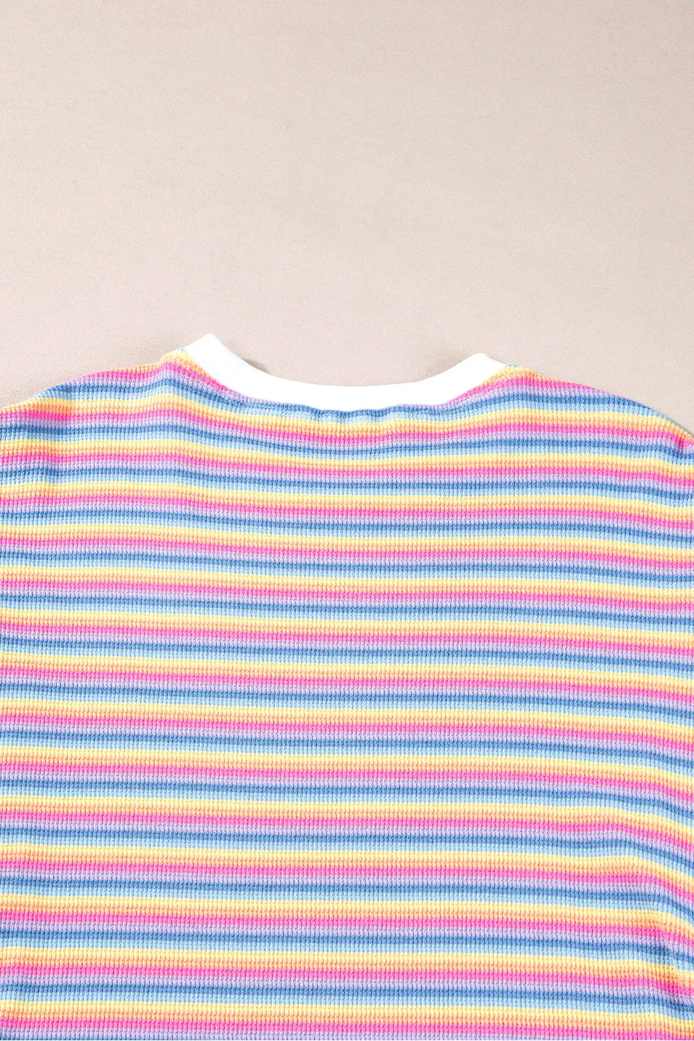 Pink Stripe Crew Neck T Shirt Dress