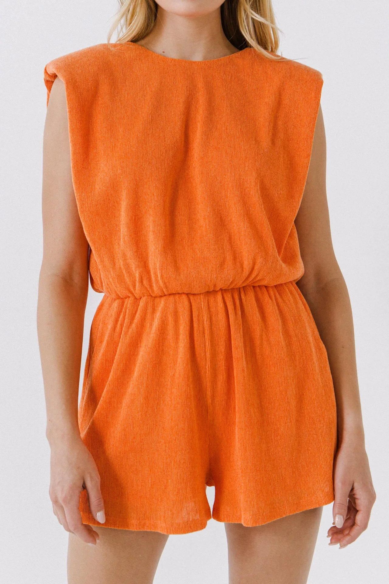 Pleated Sleeveless Romper