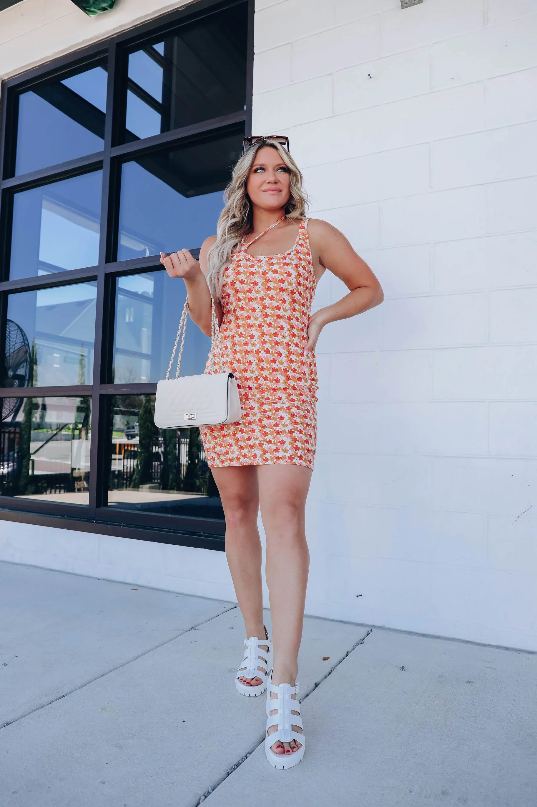 Polly Strappy Floral Dress - Yellow