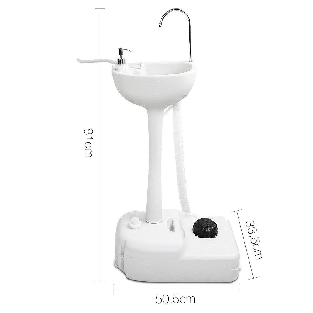 Portable Hand Wash Sink with Foot Pump, 19L Tank - Weisshorn