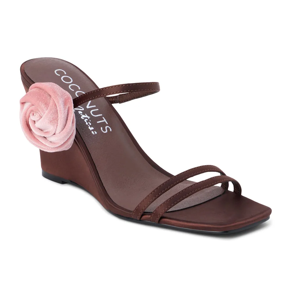 Rosa Floral Strappy Wedge Sandals