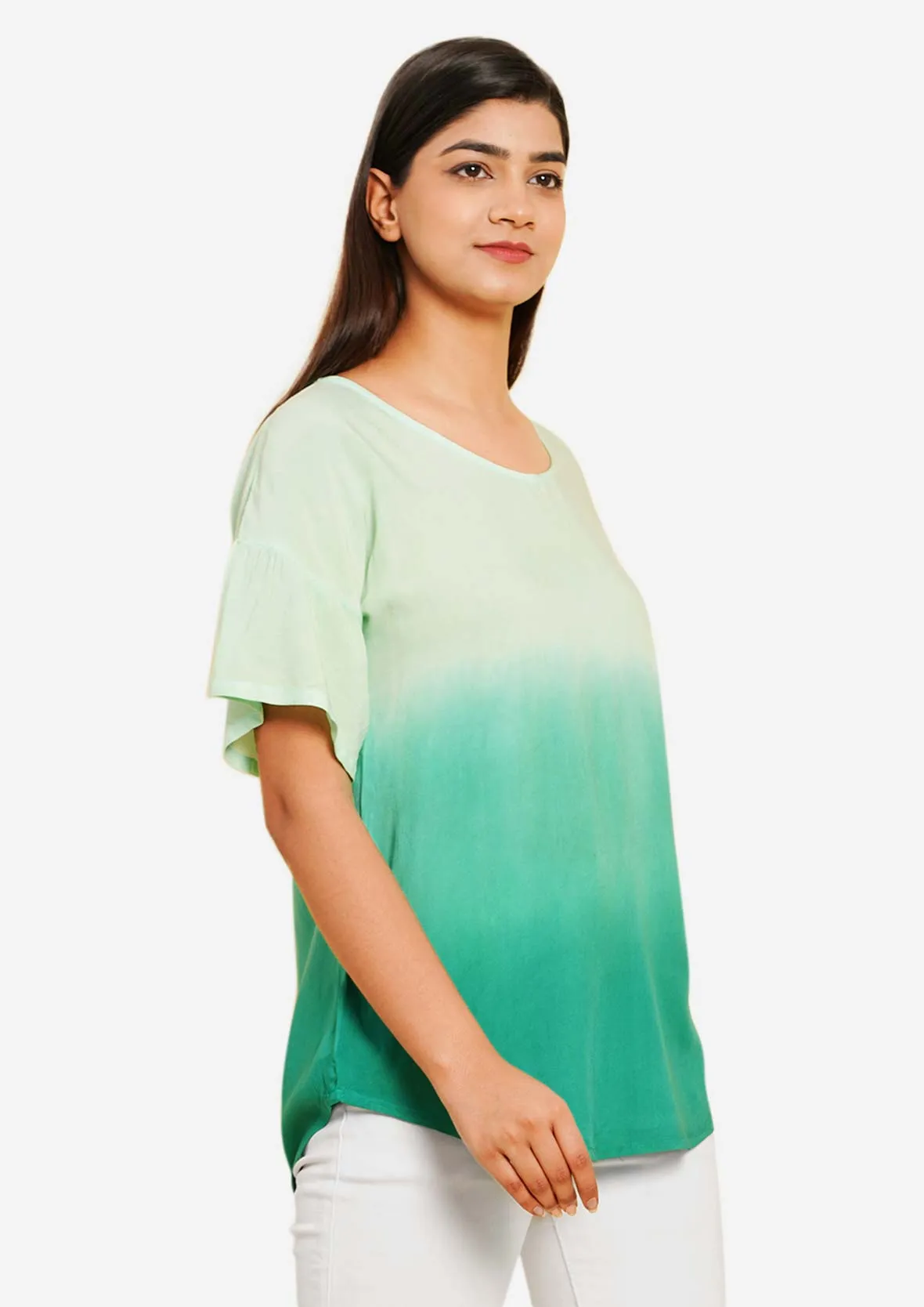 Round Neck Ombre Top