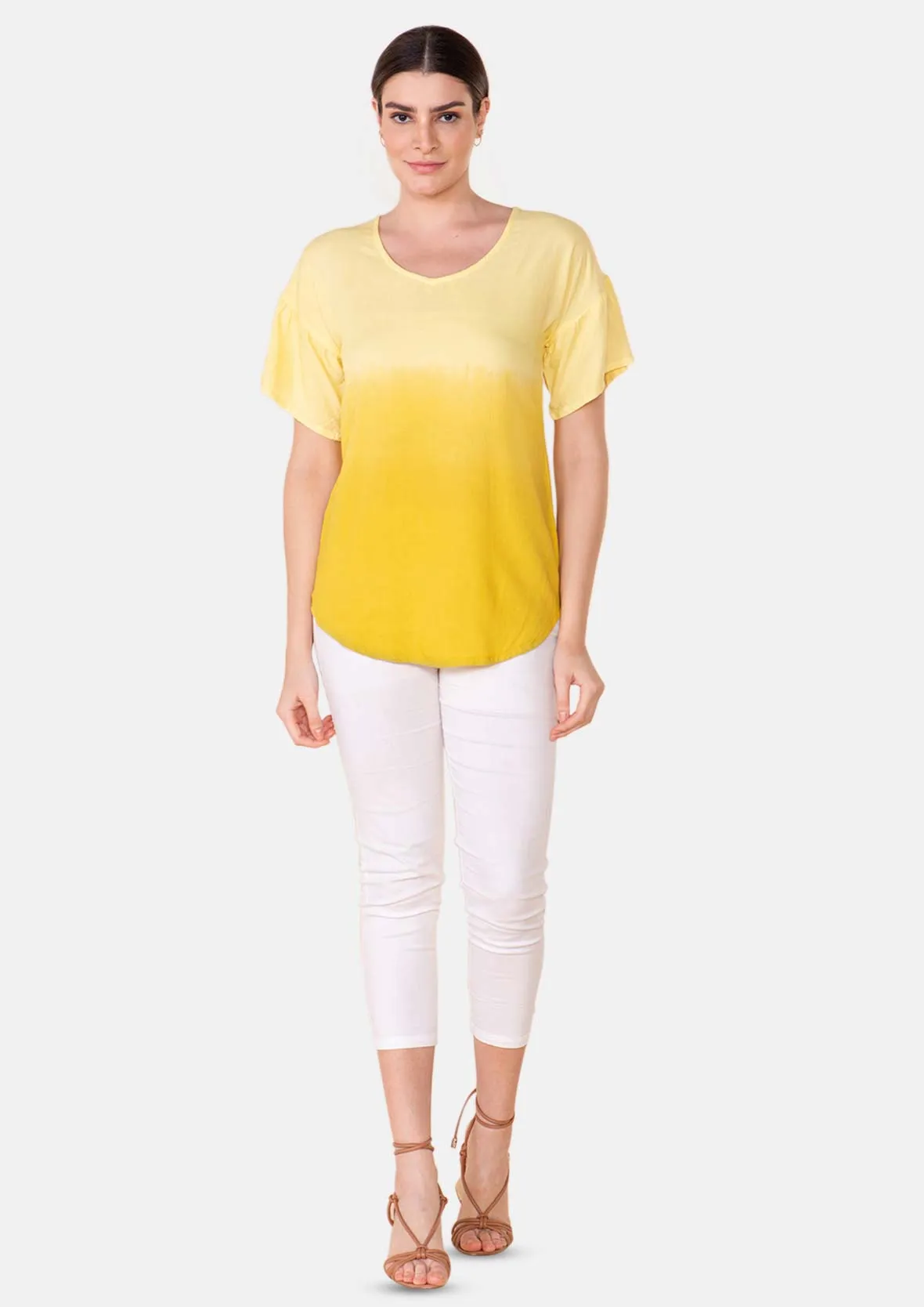 Round Neck Ombre Top