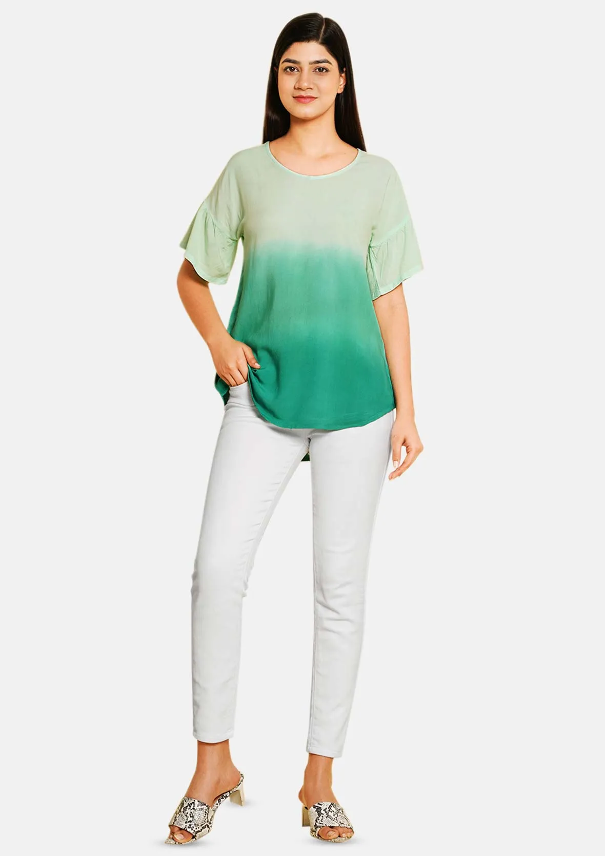 Round Neck Ombre Top