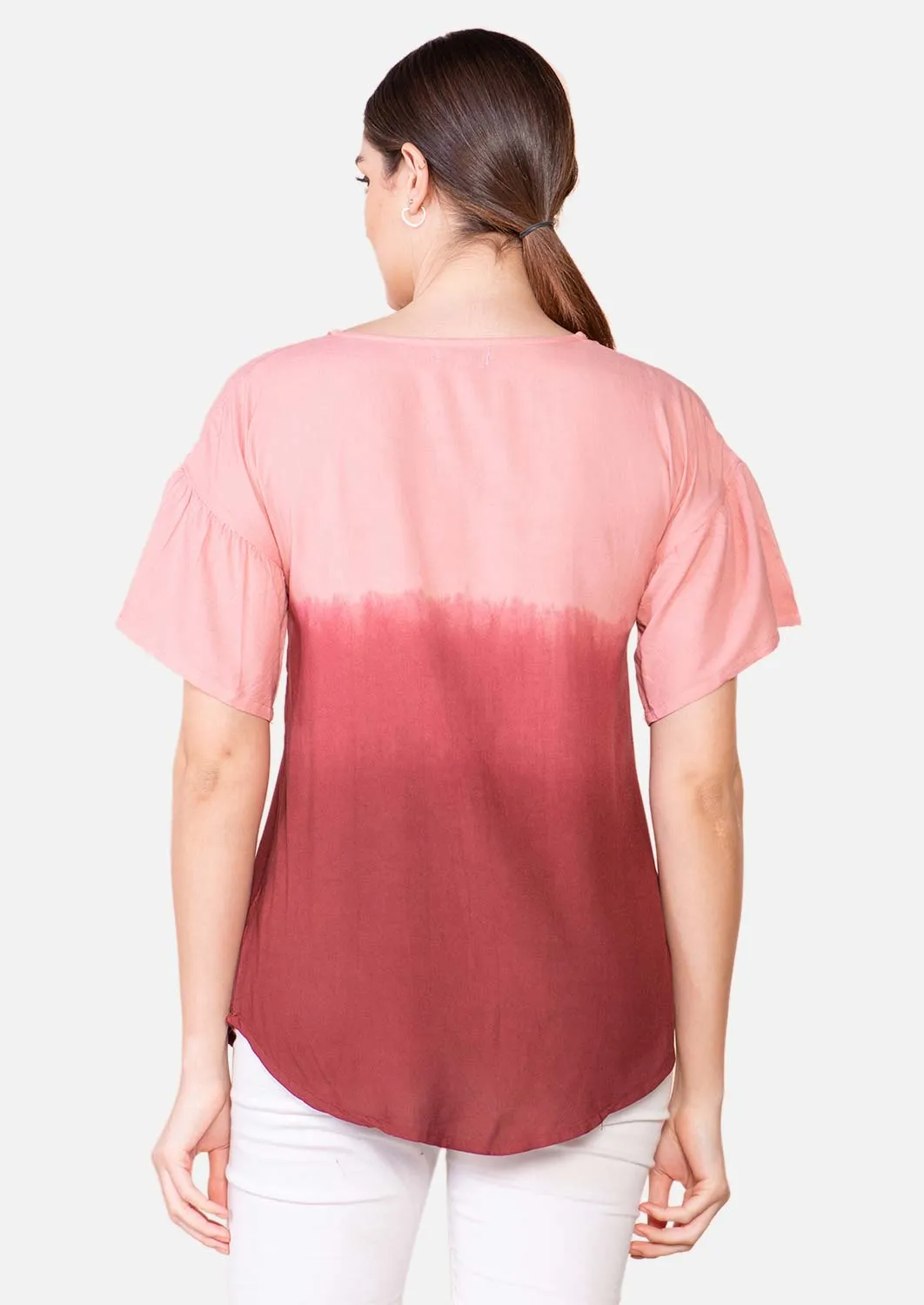 Round Neck Ombre Top