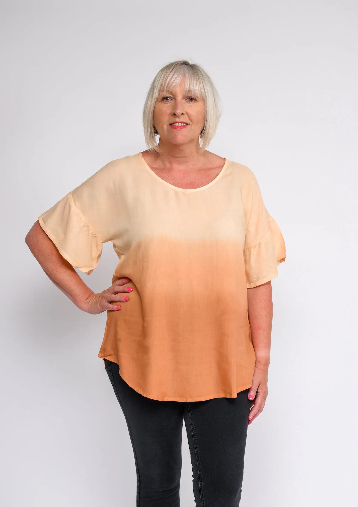 Round Neck Ombre Top