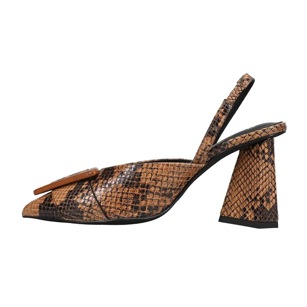 Rumor Has It Snake Block Heel Pumps