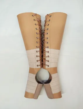 RUSH ORDER Nude SOFT Leather Aerial boots w/ Suede Grip